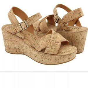 Kork Ease AVA Natural Cork Wedge Sandals - Size 6